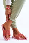 Ľahké dámske papuče s nápisom Pink Merry