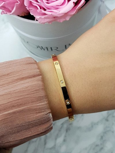 Dámský Náramek z nerezové oceli se Zirkony 4mm Zlata Valerii