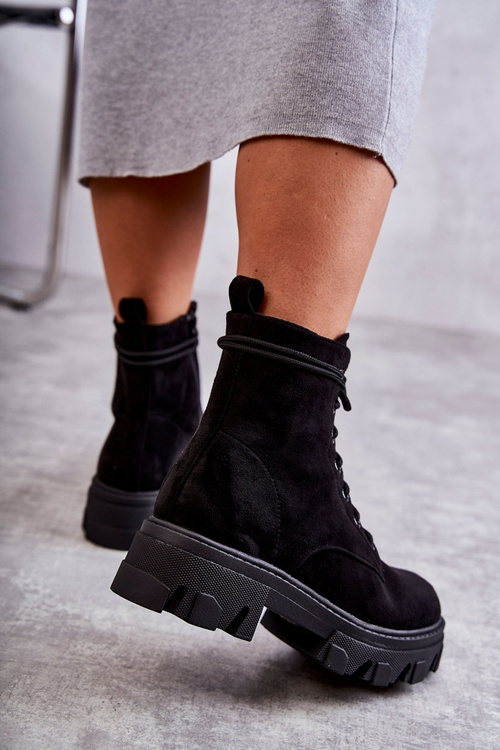 Semišové teplé boty Workers Černá Darvin