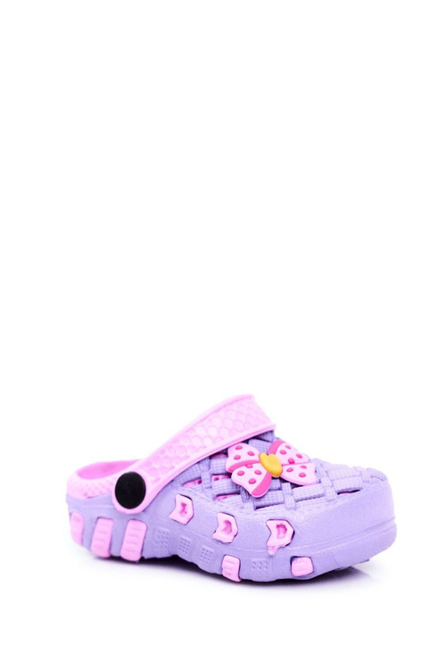 Detské žabky potlačené fialové luky