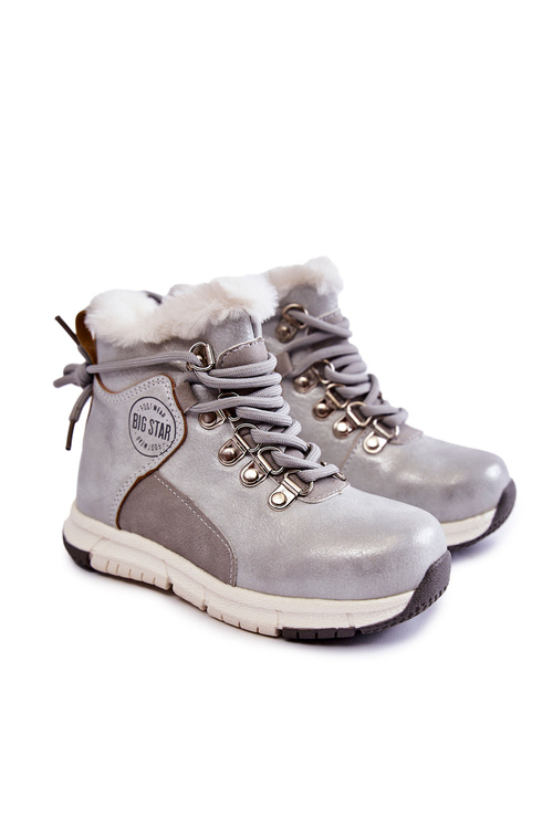 Izolované topánky pre deti pre veľkú hviezdu KK374178 Silver Zip