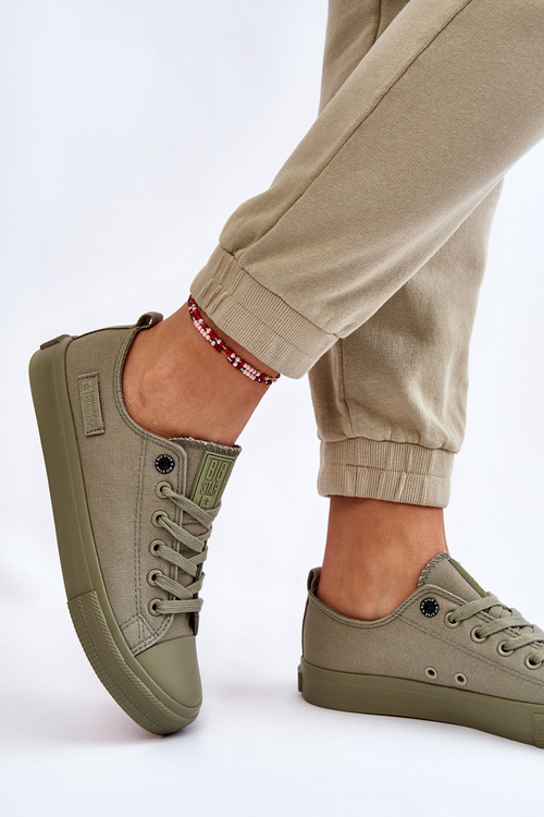 Dámska klasická nízka veľká hviezda LL274028 Zelené tenisky