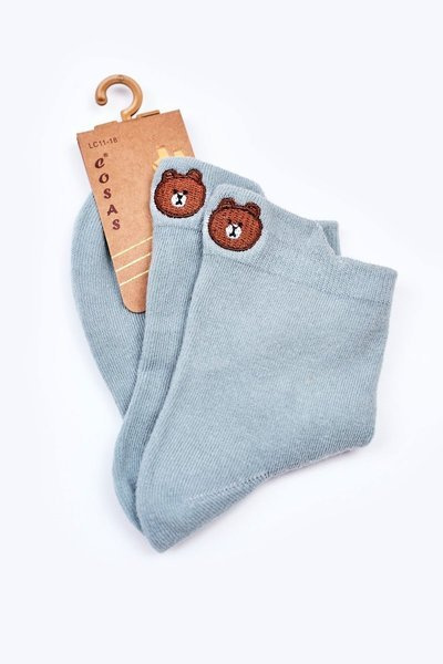 Dívčí Bavlněné Ponožky S Plyšovým Medvídkem COSAS Zelené