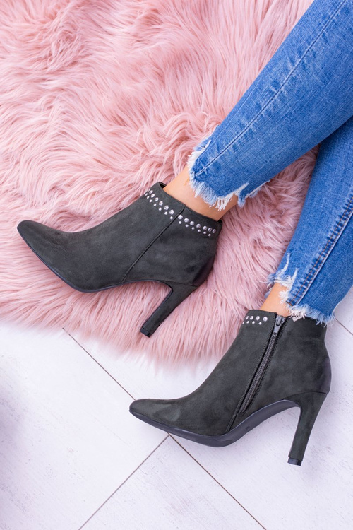 Dámské olivově zelené kotníkové boty Nýty Bemi