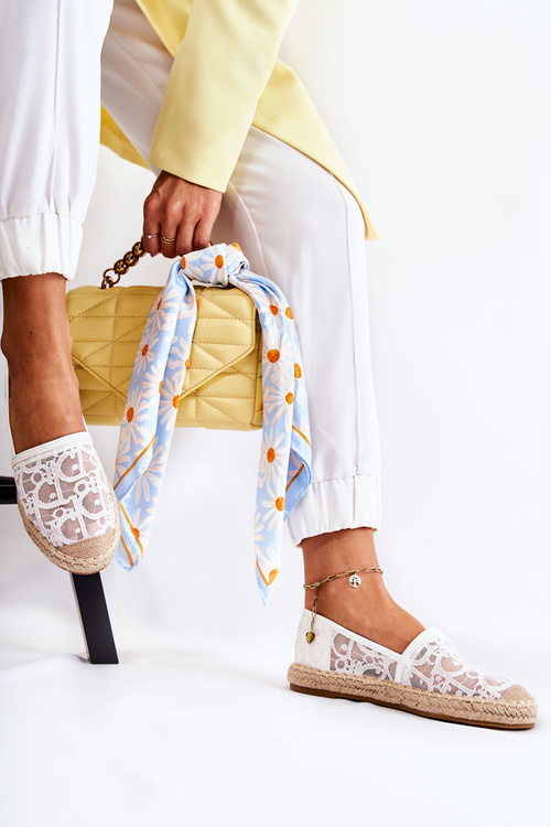 Klasické dámske otvorené diela Espadrilles White Catris