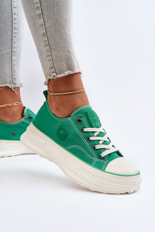 Dámske tenisky na masívnej podrážke Big Star NN274130 Zelené