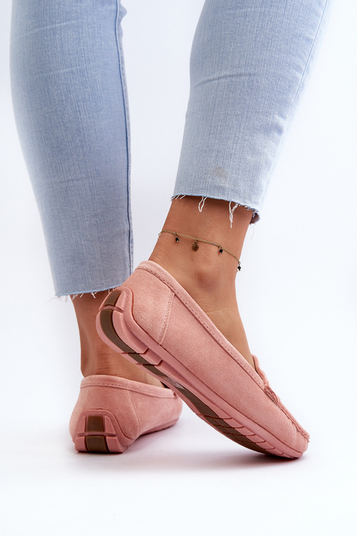 Dámske módné semišové mokasíny svetloružové Rabell