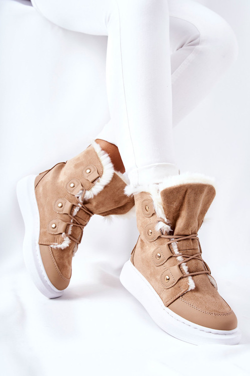 Boty s Fleecovou Podšívkou Béžové Hoppy