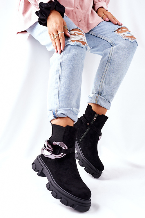 Dámské Teplé Pérka Boty Černé Visione