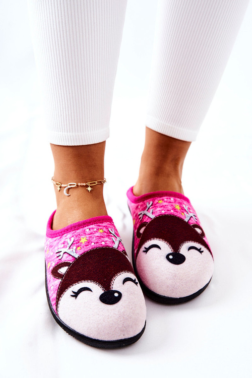 Hřejivé pantofle Reindeer Růžové Taffy