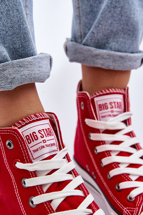 Dámské klasické vysoké tenisky Big Star T274024 červené