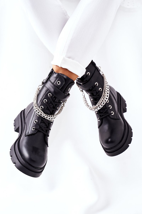 Vysoké boty na masivní platformě Černé Midtown