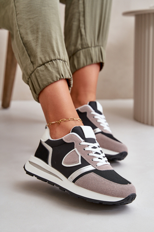 Dámske Tenisky S Leskom Čierne Velaniela