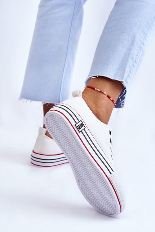 Dámske materiálne tenisky na bielej platforme Big Star LL274180