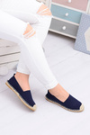 Lniane Damskie Granatowe Espadryle Slip On Nelly