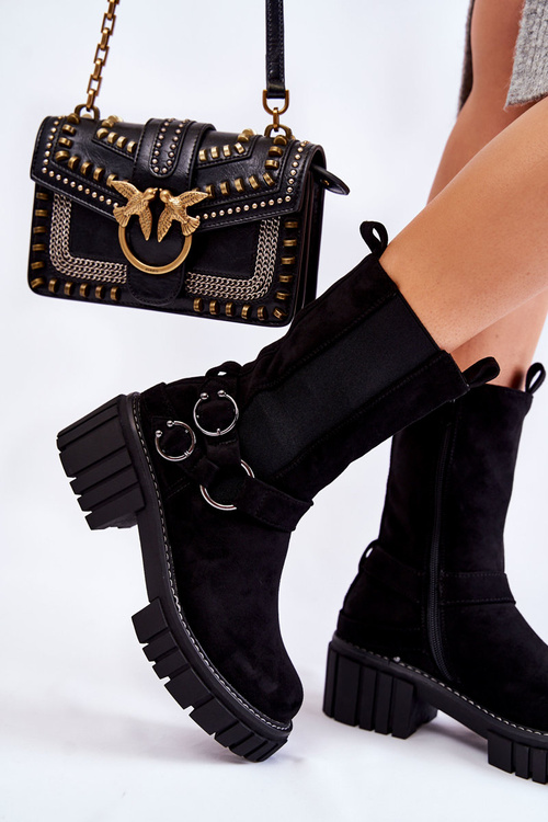 Ženské semišné izolované topánky Čierny Brinnon