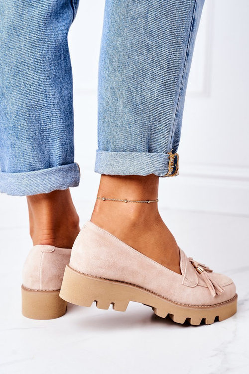 Semišové Mokasiny Lewski Shoes 3053 Cappuccino