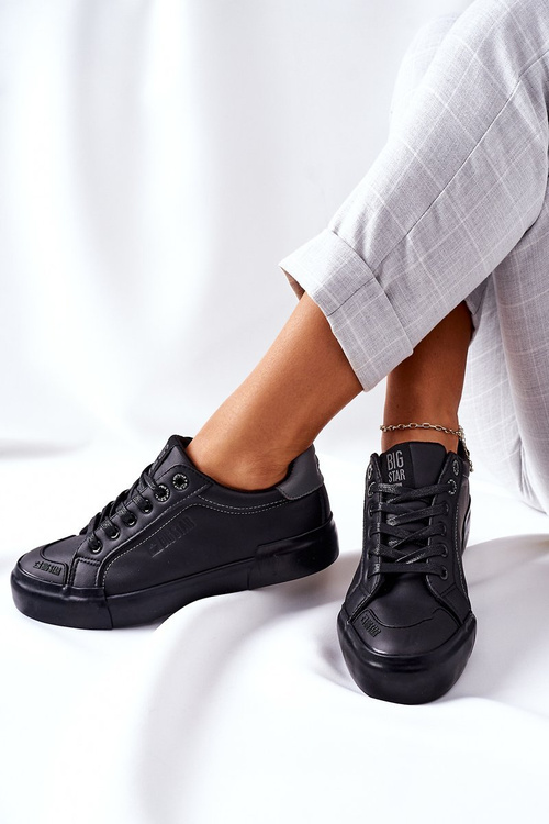 Dámské Kožené Tenisky BIG STAR II274029 Černé