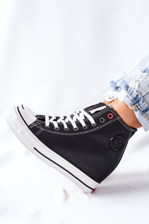 Kožené Klínové Tenisky Sneakers Cross Jeans II2R4025 Cerne