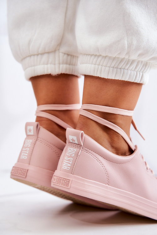 Dámské Kožené Tenisky BIG STAR JJ274071 Světle růžová