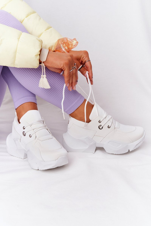 Dámské Sneakersy Na Velké Podrážce Bílé Bubbly