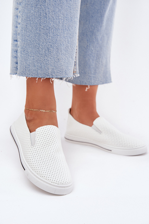 Dámske Tenisky Z Eko Kože S Nápisom Biele Zalinne