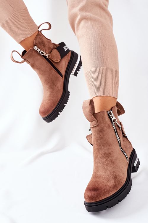 Izolované topánky Cortona Brown so zipsom