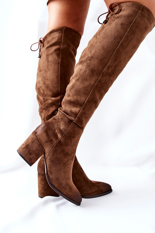 Ženské topánky na bronzovom semišovom poste