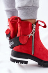 Izolované topánky s zipsom červenou kortonou