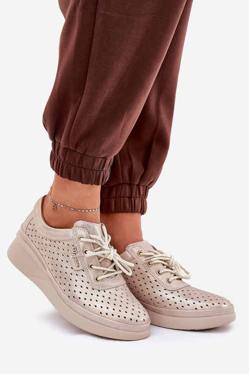 Dámske Kožené Športové Tenisky Zlaté Brumia