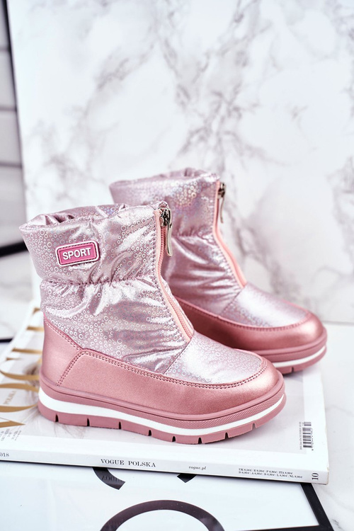 Dámské Sněhule Teplě Přírodní vlna Růžové Bubbles