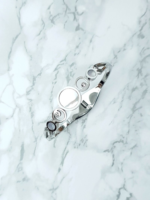 Dámsky oceľový náramok Pearl Srebrna Diona Stones