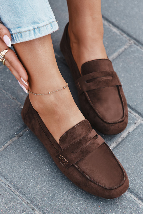 Loafersy Mokasyny Damské Ploché Tmavě hnědé Soreline