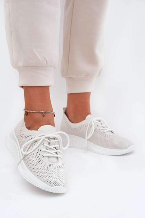 Dámske Kožené Športové Topánky Vinceza 79532 Biele