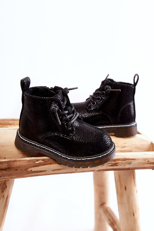 Dětské zateplené kozačky se zipem černá Betsy