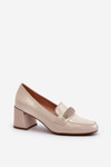 Lakýrované lodičky na podpatku béžové Felicijana