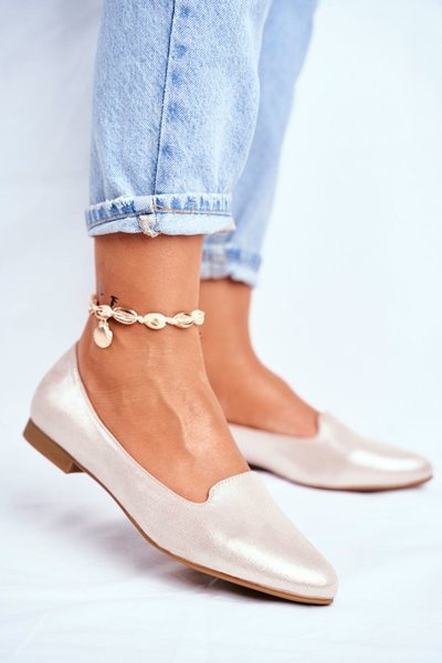 Ženské baleríny Sergio Leone Beige Golden BL610