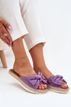 Dámské Sandály Na Platformě S Pletením A Mašlí Fialové Alpireda