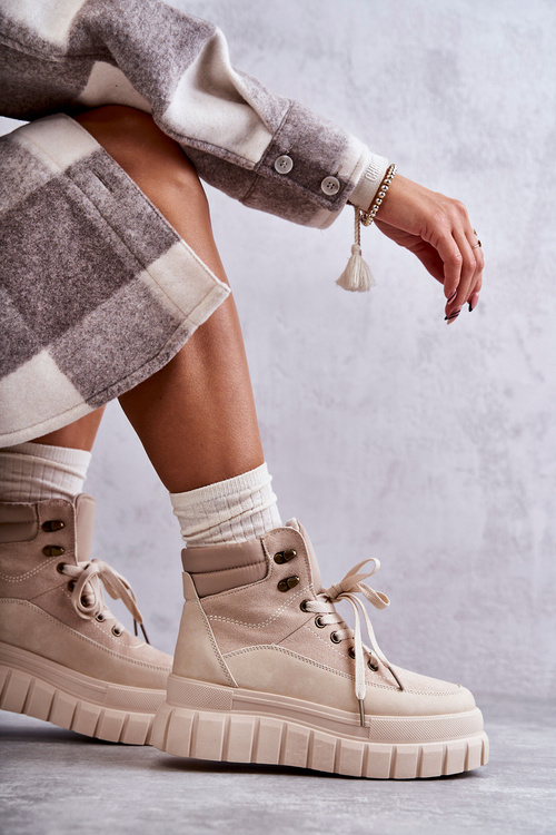 Pohodlné boty na platformě béžové Sanchio