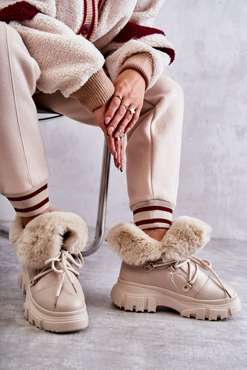 Teplé boty Trappers Béžové Charles