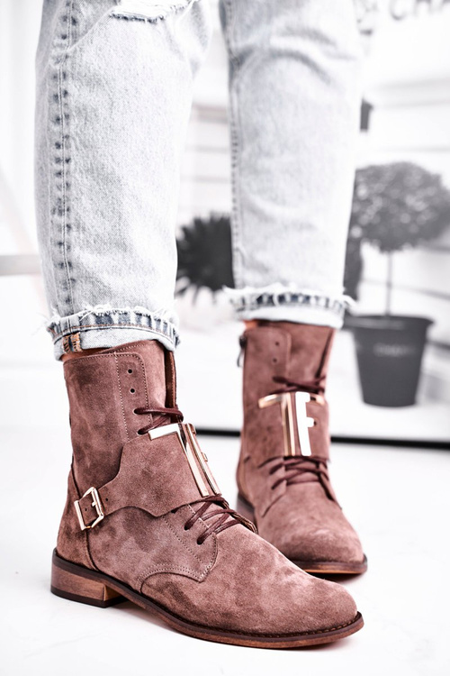 Dámské Kotníkové Boty Semisove Svetle Hnede Nicole 2591