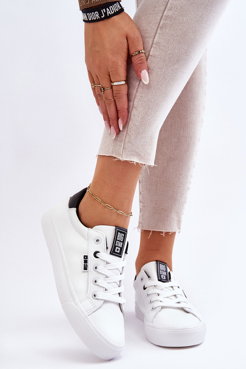 Dámské Kožené Tenisky Big Star EE274312 Bílé-černé