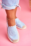 Klasické ženské espadrilles modré Flaure