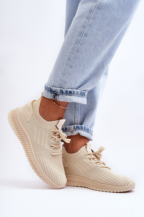 Dámské Sportovní Materiálové Boty Na Suchý Zip Bežové Zauna