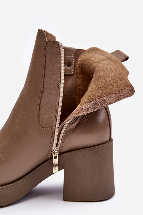 Kožené dámské boty na podpatku černé Kodra