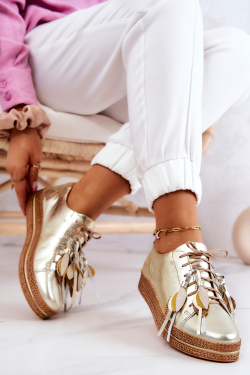 Kožená obuv Maciejka 04550-25 Zlatá