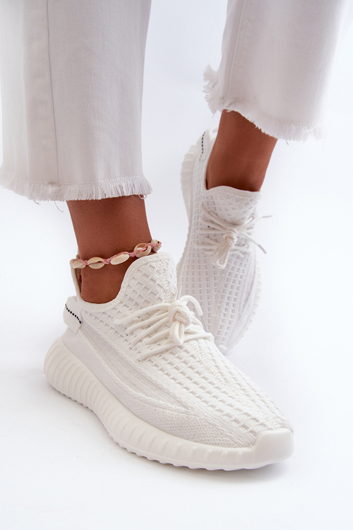 Dámske bielé textilné slip-on športové topánky Nelmarie