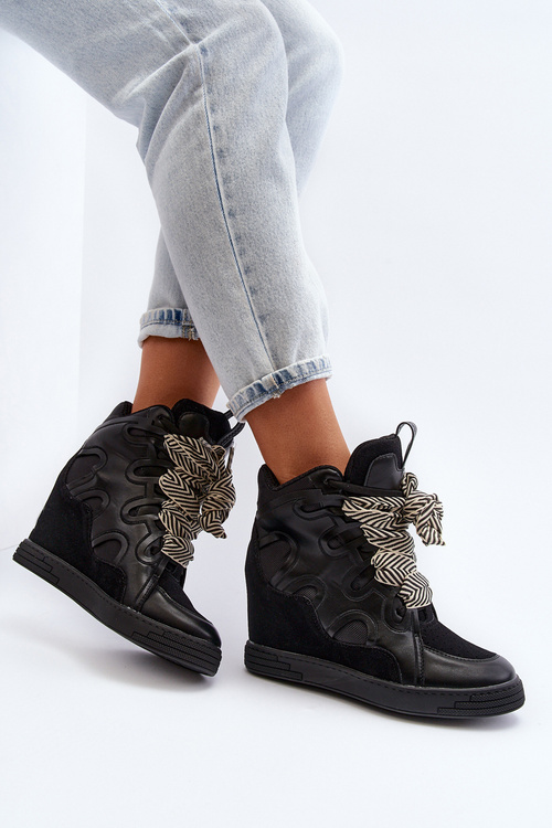 Dámské tenisky na podpatku černé Leoppa