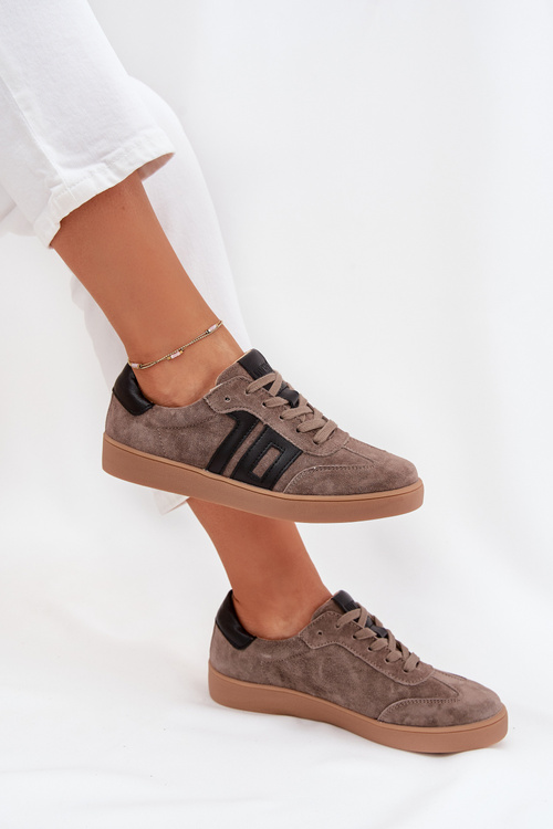 Dámské Semišové Tenisky Vinceza 79557 Tmavě Béžové