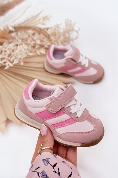 Detské sneakers športové topánky na suchý zips ružové Viona